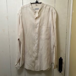 Men’s Barneys New York 100% Linen button up Shirt, size Large.